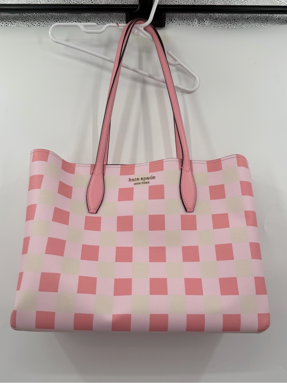 Kate Spade New York All Day Large Tote pink gingham
